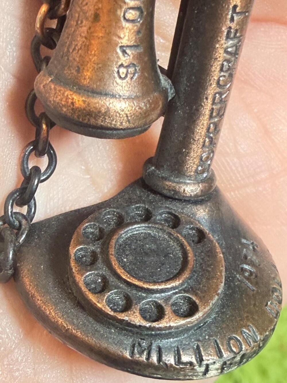 Coppercraft Guild Telephone Brooch 1974 Million Dollar Telethon Vintage Antique - Picture 6 of 13